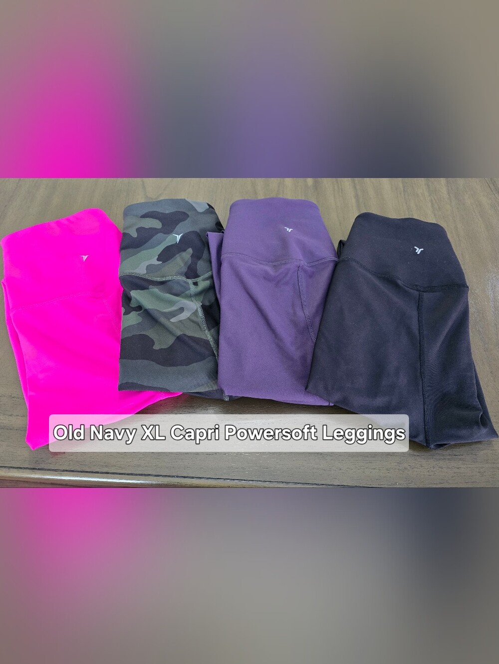 Old Navy Womens Capri Leggings - Hot Pink, Camo, Purple, Black- XL